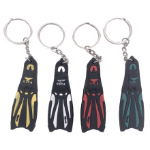 Diving Double Sided Embroidered Diving Fin Model Key Chain